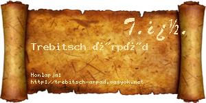 Trebitsch Árpád névjegykártya
